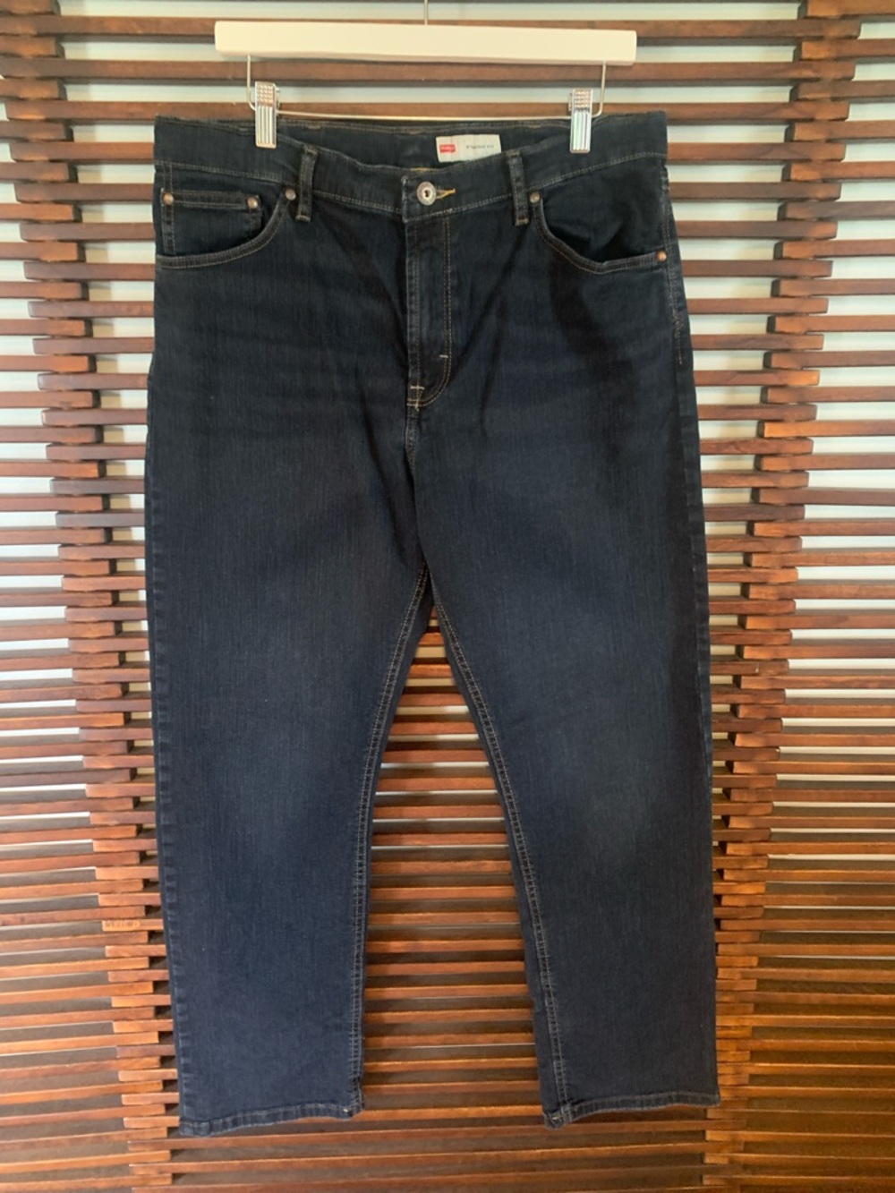 Wrangler Men's Straight Fit Jeans in Deep Indigo